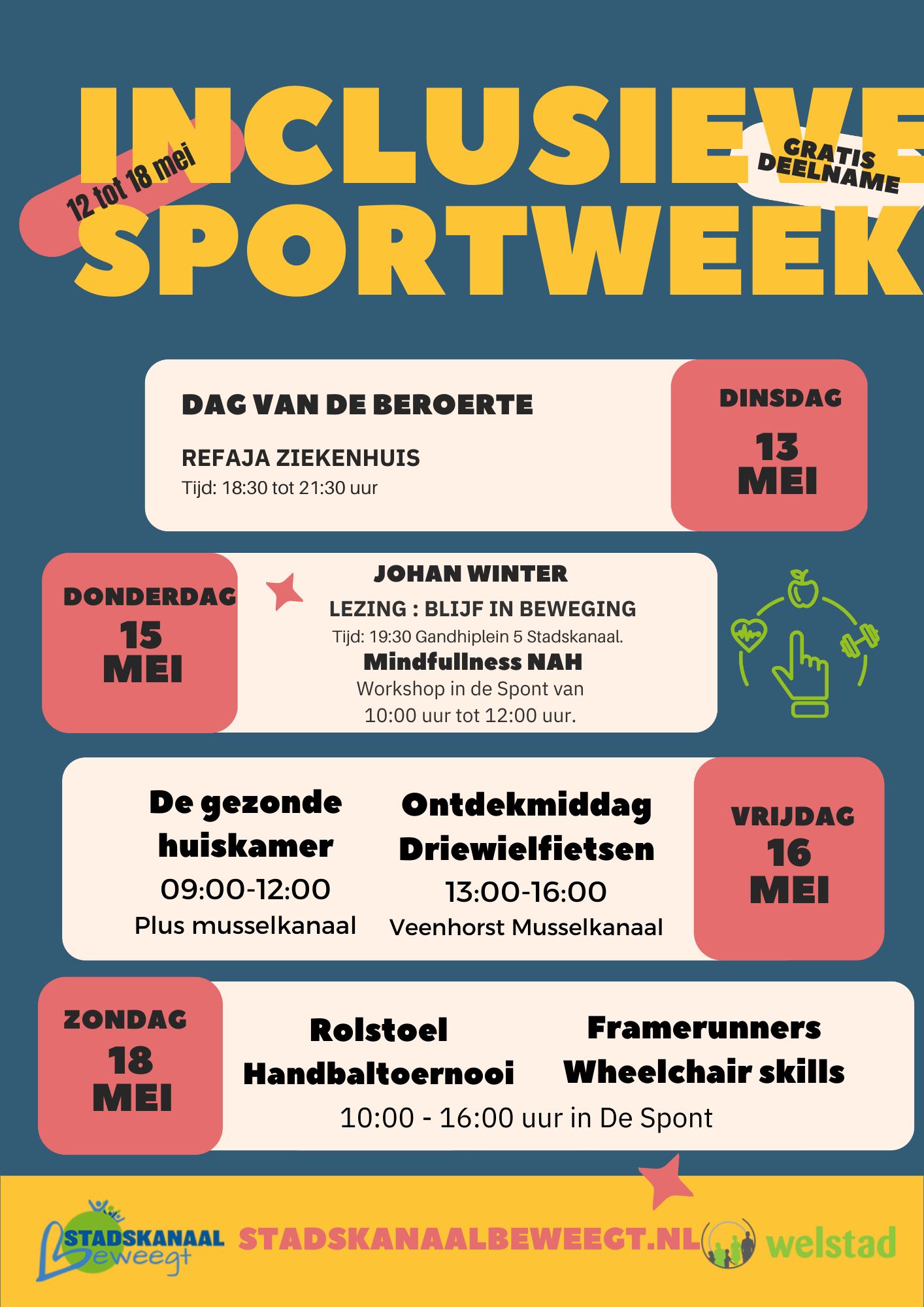 Logo van sportweek inclusief sporten